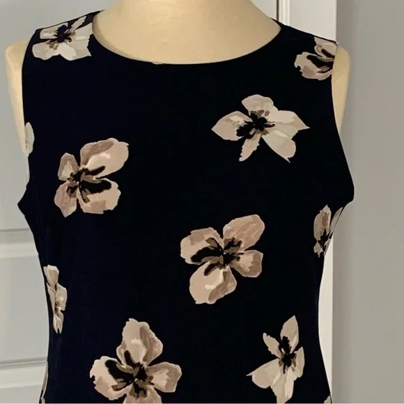 Tommy Hilfiger black Floral Sleeveless A-Line Dress Size 10 - Picture 4 of 8